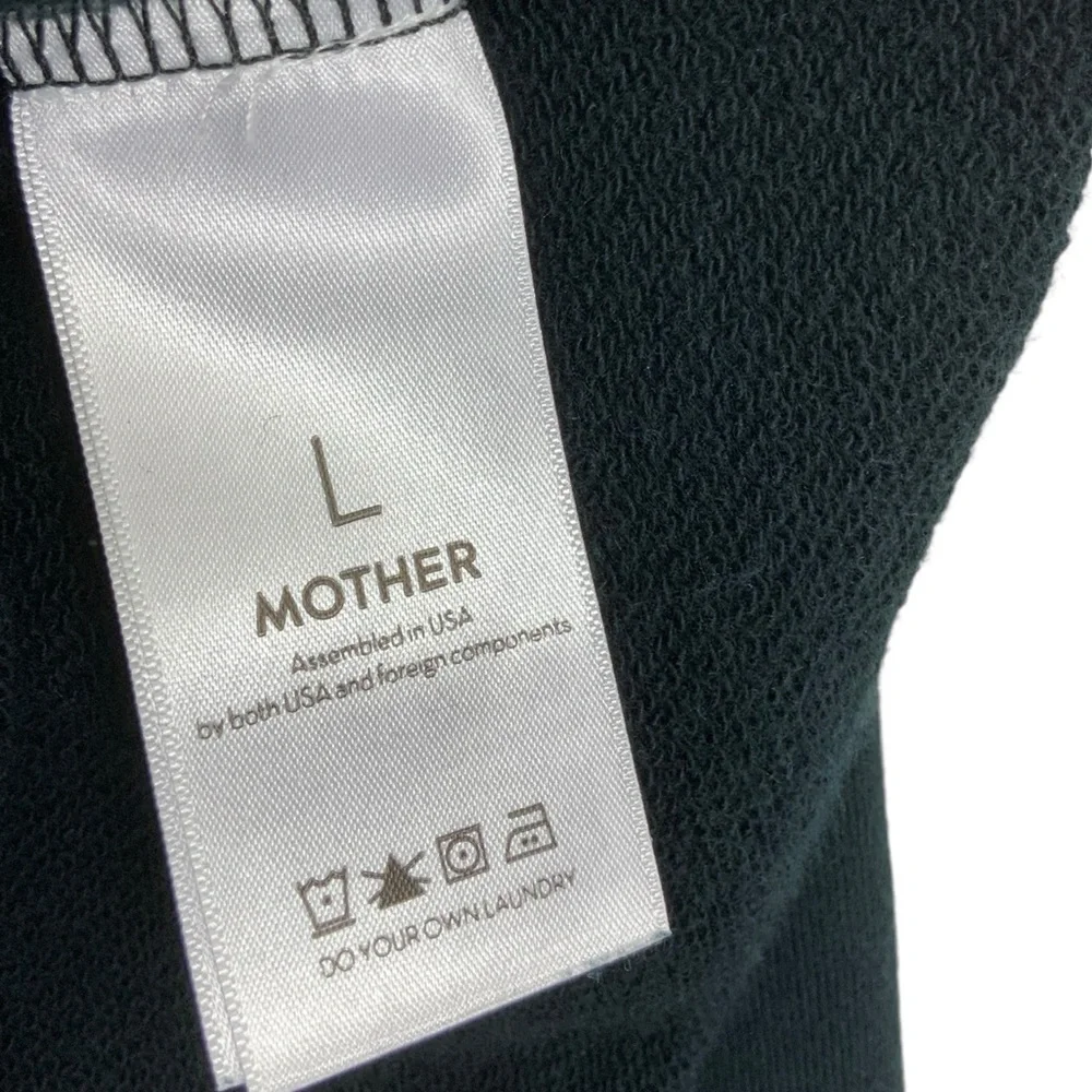 MOTHER The Tie Up Easy Sweatshirt Shoe Lace Top Black Size Large B24 - Picture 9 of 12